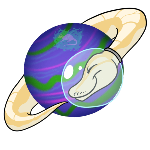 Space Snake Saturn Sticker